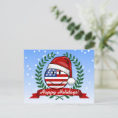 De heel Amerikaanse Stijl van Kerstmis van de Vlag Feestdagenkaart (Staand voorkant)