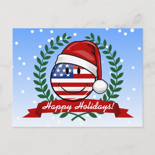 De heel Amerikaanse Stijl van Kerstmis van de Vlag Feestdagenkaart (Voorkant)