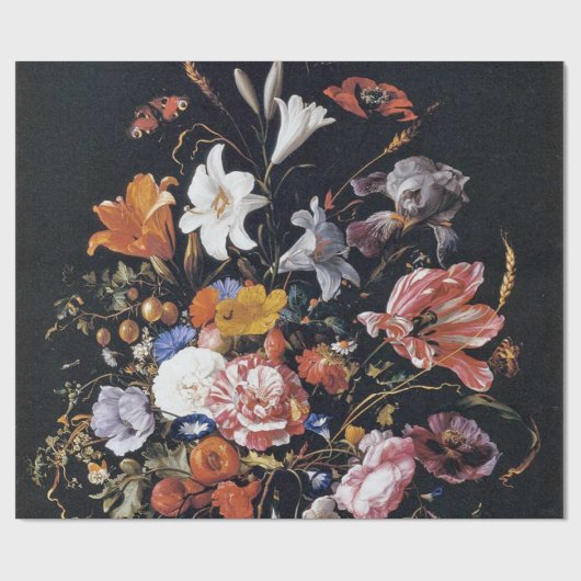 de Heem Floral Vase Painting Cadeaupapier (Vlak)
