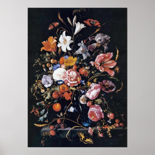 de Heem Floral Vase Painting Poster (Voorkant)