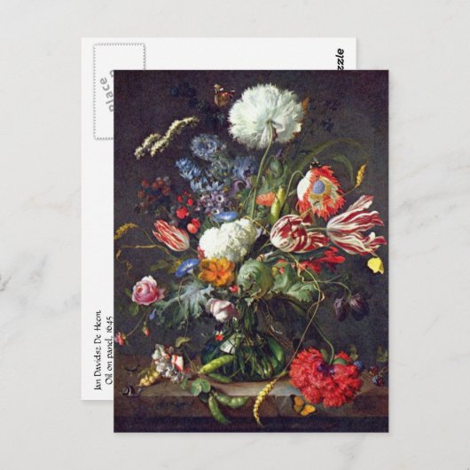De Heem Flower Postcard Briefkaart (Voorkant / Achterkant)