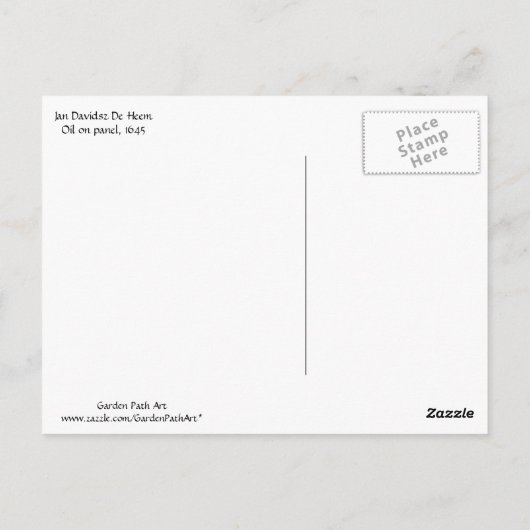 De Heem Flower Postcard Briefkaart (Achterkant)