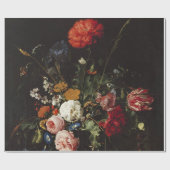 de Heem Flower Vase Painting Cadeaupapier (Vlak)