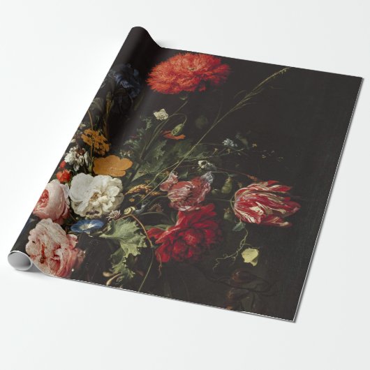 de Heem Flower Vase Painting Cadeaupapier (Uitgerold)