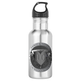 De heer 10th Tin Wedding Jubileum Heart Emblem Waterfles