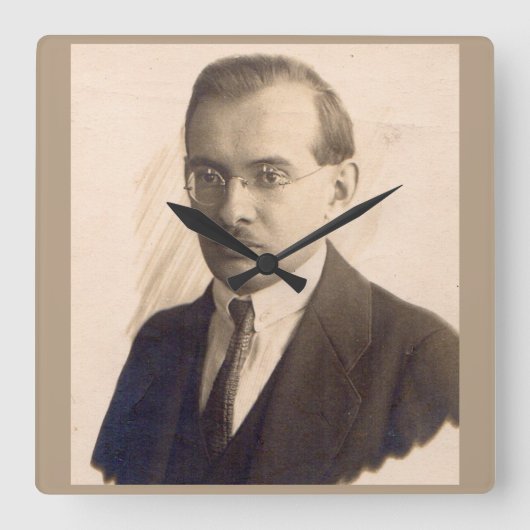 De heer 1920s Scientist Vierkante Klok (Voorkant)