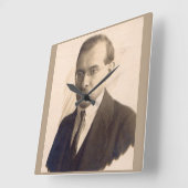De heer 1920s Scientist Vierkante Klok (Hoek)