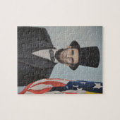 de heer Abraham Lincoln Portrait Art Puzzle Legpuzzel (Horizontaal)