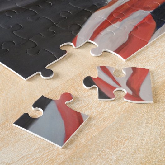 de heer Abraham Lincoln Portrait Art Puzzle Legpuzzel (Zijkant)