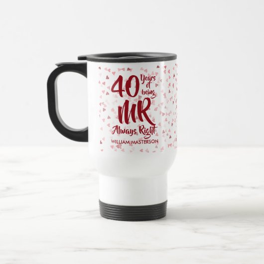 De heer Altijd Goed Fun 40e Robijnen Huwelijksjubi Reisbeker (Links)
