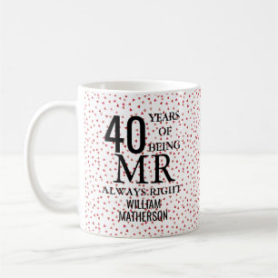 De heer Altijd Goed Leuk 40-jarig jubileum Robijne Koffiemok
