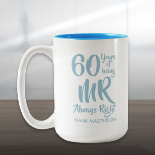 De heer Altijd Goed Leuk 60-jarig Huwelijksjubileu Tweekleurige Koffiemok