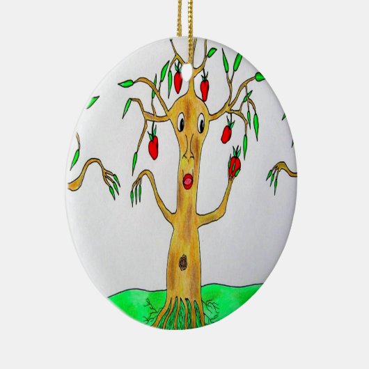 de heer Appletree kerstversiering Keramisch Ornament (Rechts)