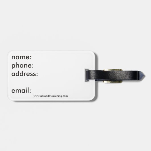 de heer Bagage label (Achterkant horizontaal)