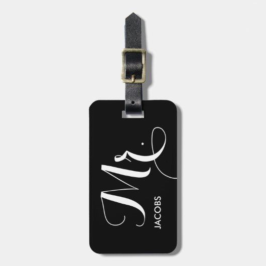 de heer Bagagelabel (Voorkant verticaal)