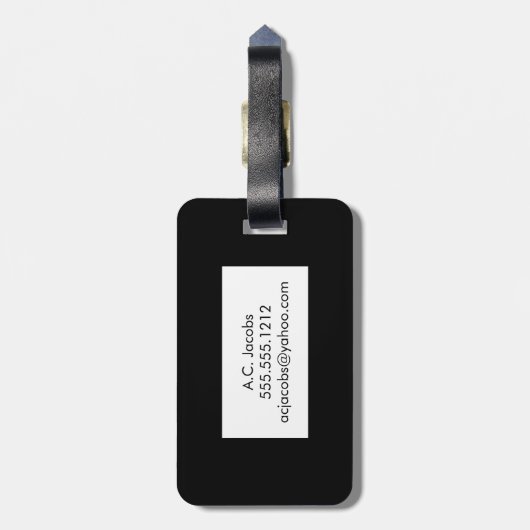 de heer Bagagelabel (Achterkant verticaal)