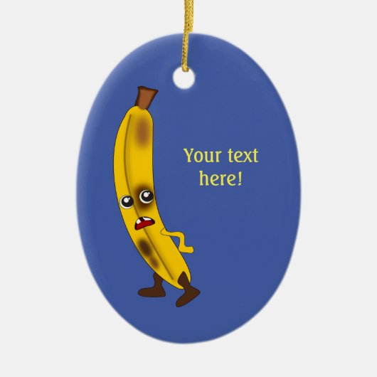 De heer Banana is niet geamuseerd - voeg jouw name Keramisch Ornament (Voorkant)