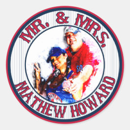 de heer Baseball-Stickers-Envelope Seals-HOWARD Ronde Sticker