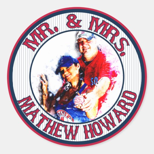 de heer Baseball-Stickers-Envelope Seals-HOWARD Ronde Sticker (Voorkant)