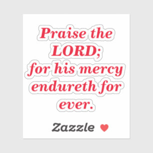De Heer Bible Verse Venetian Red verheffen Sticker