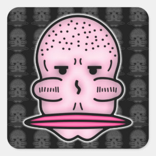 de heer Big Cheekbones & Even Bigger Mouth v3 Vierkante Sticker