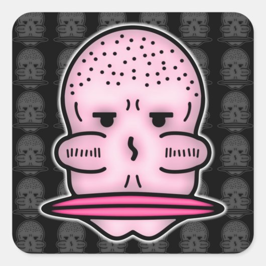 de heer Big Cheekbones & Even Bigger Mouth v3 Vierkante Sticker (Voorkant)