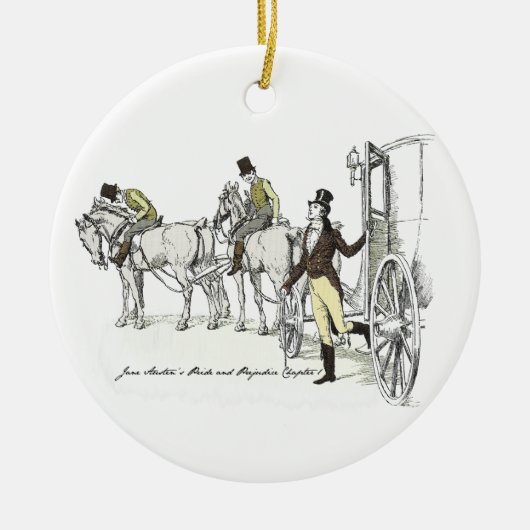 de heer Bingley Arrives - Jane Austen Pride & Prej Keramisch Ornament (Voorkant)