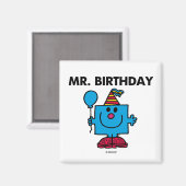 de heer Birthday | Happy Birthday-ballon Magneet (Voorkant / Achterkant)