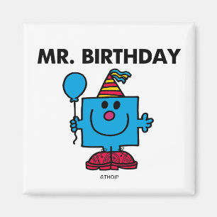 de heer Birthday   Happy Birthday-ballon Magneet