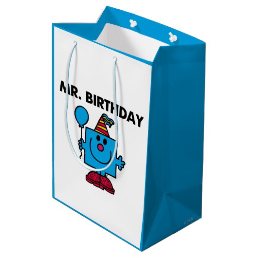de heer Birthday | Happy Birthday-ballon Medium Cadeauzakje (Achterkant Gekanteld)
