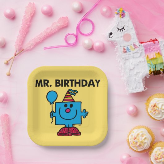 de heer Birthday | Happy Birthday-ballon Papieren Bordje (Feest)