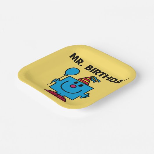 de heer Birthday | Happy Birthday-ballon Papieren Bordje (Gebogen)