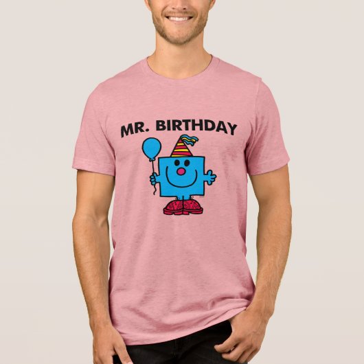 de heer Birthday | Happy Birthday-ballon Tri-Blend Shirt (Voorkant)