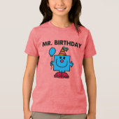 de heer Birthday | Happy Birthday-ballon Tri-Blend Shirt (Voorkant)