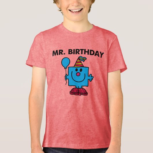 de heer Birthday | Happy Birthday-ballon Tri-Blend Shirt (Voorkant)