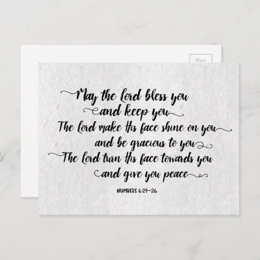 De Heer Bless jou en Keep You Briefkaart (Voorkant / Achterkant)