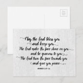 De Heer Bless jou en Keep You Briefkaart (Voorkant / Achterkant)