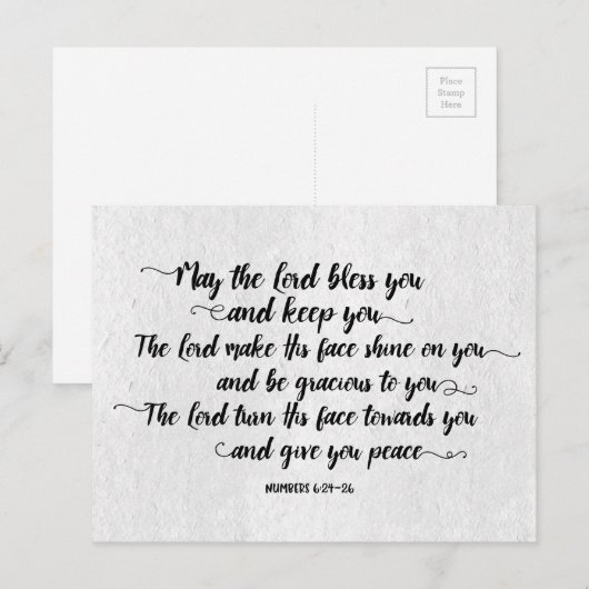 De Heer Bless jou en Keep You Briefkaart (Voorkant / Achterkant)