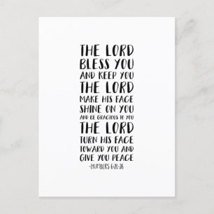 De heer Bless You and Keep you, nummers 6:24-26 Briefkaart