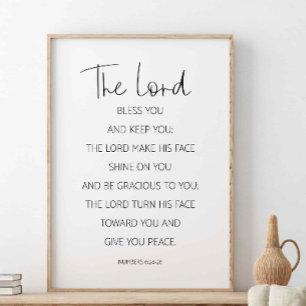 De heer Bless You and Keep you, nummers 6:24-26 Poster
