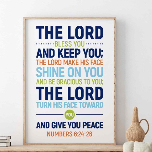 De heer Bless You and Keep you, nummers 6:24-26 Poster