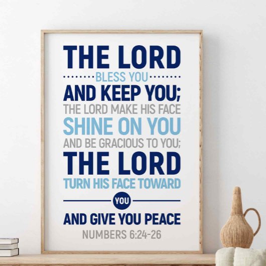 De heer Bless You and Keep you, nummers 6:24-26 Poster