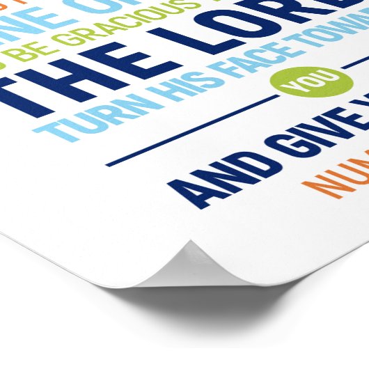 De heer Bless You and Keep you, nummers 6:24-26 Poster (Hoek)