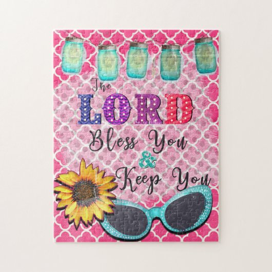 De heer Bless You en Keep You Religieuze Art Legpuzzel (Verticaal)