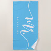 de heer Blue and White Pas getrouwd Groom geperson Strandlaken (Voorkant)