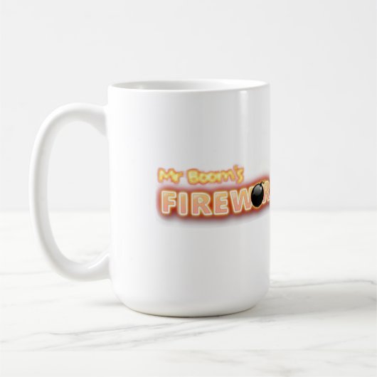 de heer Booms Firework Factory logo Koffiemok (Links)