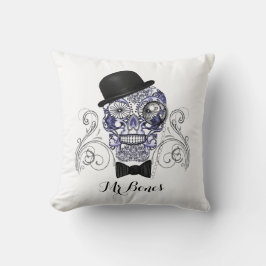 de heer Botten Fun  Sugar Skull Design Kussen