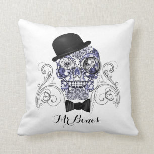 de heer Botten Fun  Sugar Skull Design Kussen