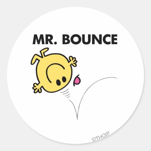 de heer Bounce | Klassieke post Ronde Sticker (Voorkant)