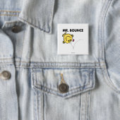 de heer Bounce | Klassieke post Vierkante Button 5,1 Cm (In situ)